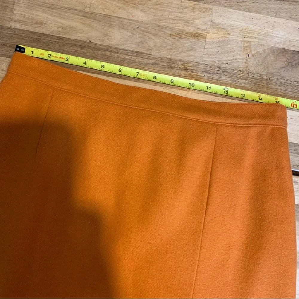 Vintage Jonathan Logan Orange Wool Skirt L - Picture 3 of 7
